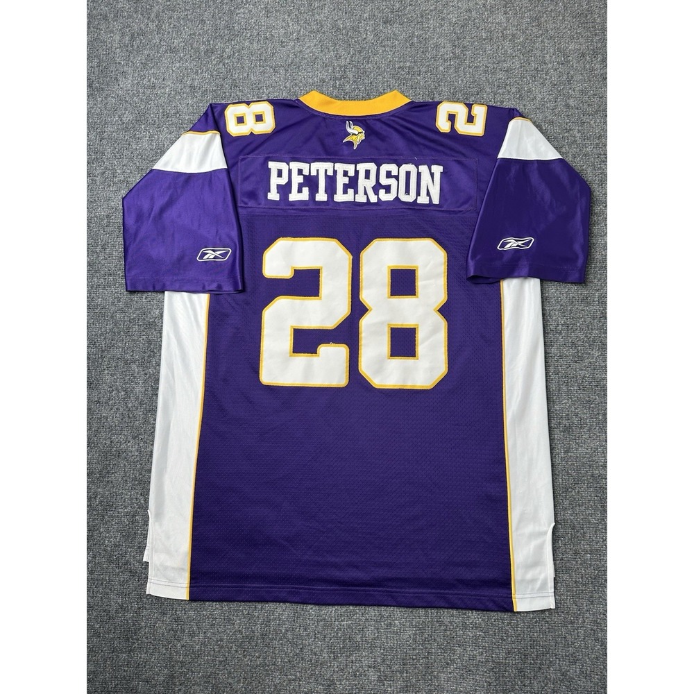 Mens NFL Minnesota Vikings Reebok Peterson #28 Purple Jersey, Size XL
